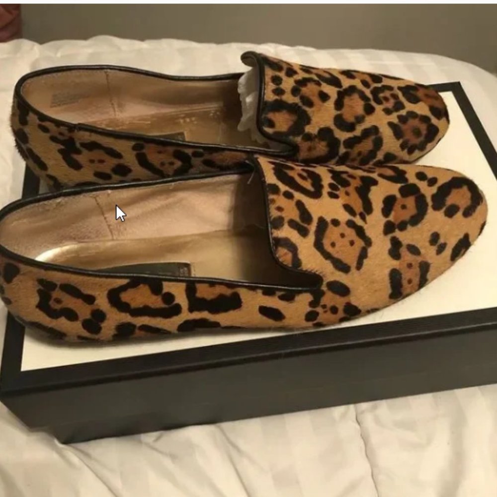Steven by Steve Madden pony hair Leopard loafers.